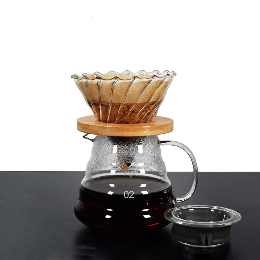 طقم صانعة قهوة زجاجية من Swabue وعاء Fliter يصب فوق إبريق غلاية V60 صديقة للبيئة مع مقبض تخمير طقم صانعة قهوة زجاجية من Swabue وعاء Fliter يصب فوق إبريق غلاية V60 صديقة للبيئة مع مقبض تخمير