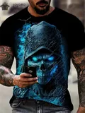 T -shirt is a three -dimensional men's t -shirt, with a horror skull, circular neck hole, short sleeves, large t -shirts, street clothes, old fashion, summer T -shirt is a three -dimensional men's t -shirt, with a horror skull, circular neck hole, short sleeves, large t -shirts, street clothes, old fashion, summer