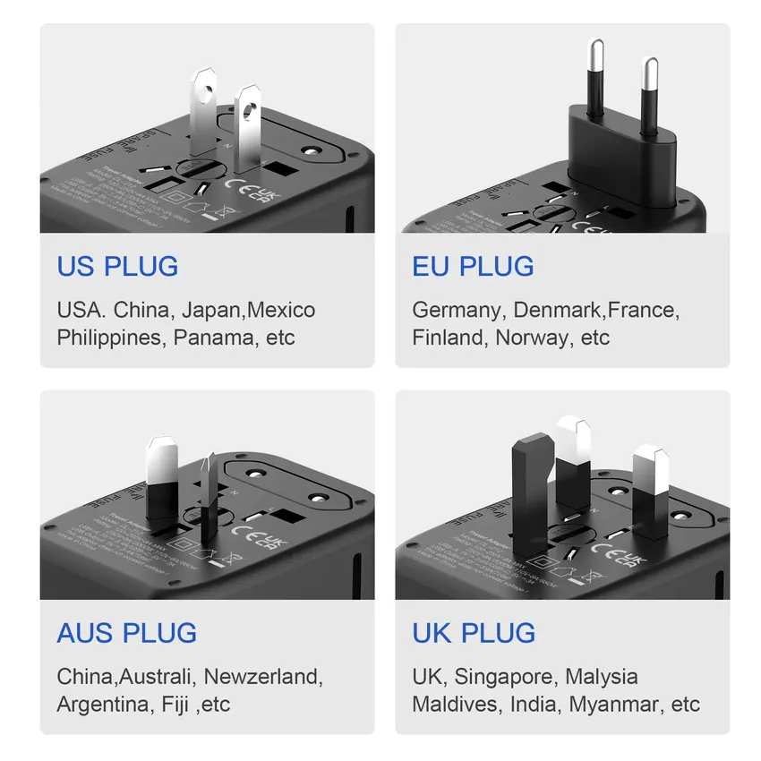 Global travel adapter all -in -one travel charger with USB perpetrators and a type C. Charger for Tar Travel in the United States, the European Union, the United Kingdom and the United States and travel all over the world Global travel adapter all -in -one travel charger with USB perpetrators and a type C. Charger for Tar Travel in the United States, the European Union, the United Kingdom and the United States and travel all over the world