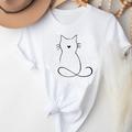 Foreign trade cute kitten pattern 2D printing casual short sleeved top T shirt summer Foreign trade cute kitten pattern 2D printing casual short sleeved top T shirt summer