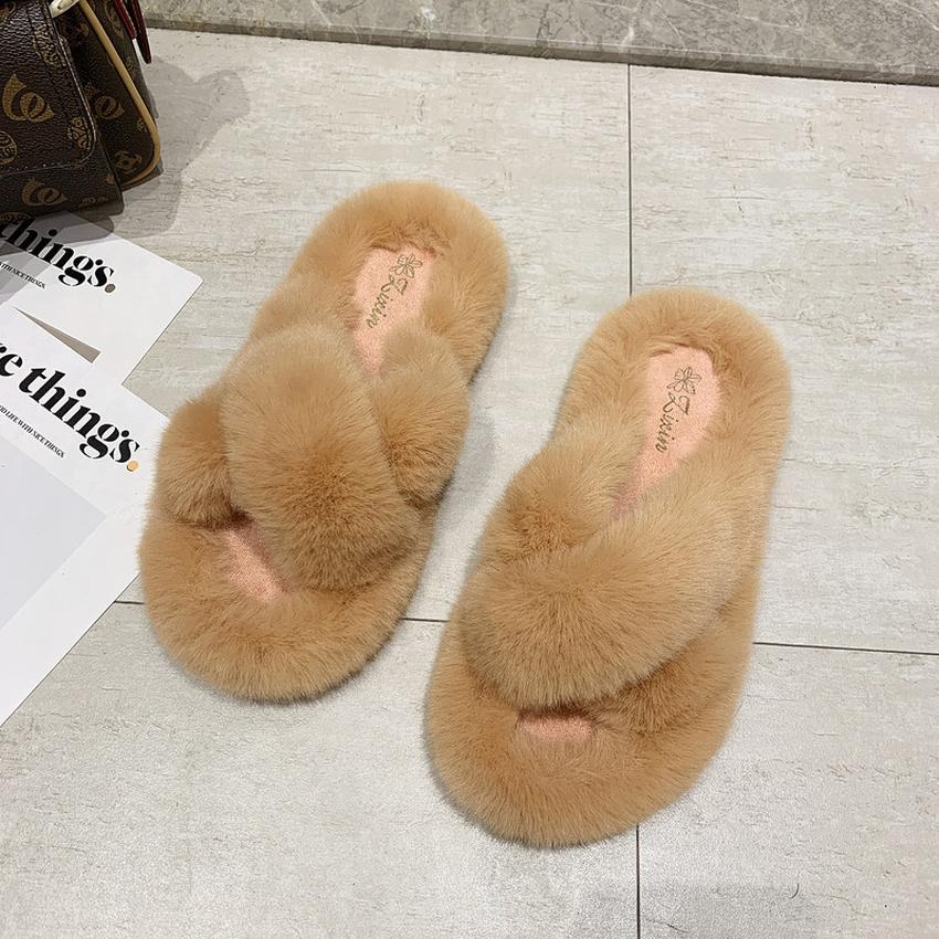 Slippers Furry Fairy Cross Hairy Girl 2021 Fall/Winter New Home Flat Outer Wear Office Cotton Slippers Slippers Furry Fairy Cross Hairy Girl 2021 Fall/Winter New Home Flat Outer Wear Office Cotton Slippers