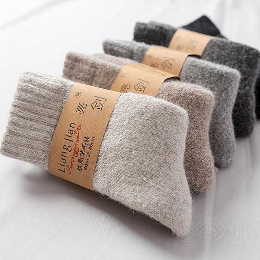Socks Men Super Thicker Solid Sock Merino Wool Rabbit Socks Against Cold Snow Russia Winter Warm Funny Happy Male Sock Socks Men Super Thicker Solid Sock Merino Wool Rabbit Socks Against Cold Snow Russia Winter Warm Funny Happy Male Sock