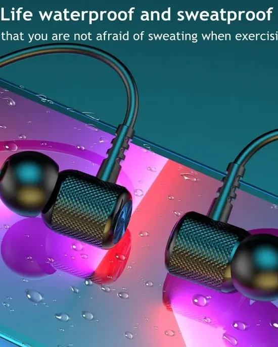 Water -resistant wireless headphones, bluetooth, earphones around the neck, silicone HIFI, stereo 9D, headphone, neck, magnetic ear headphones Water -resistant wireless headphones, bluetooth, earphones around the neck, silicone HIFI, stereo 9D, headphone, neck, magnetic ear headphones