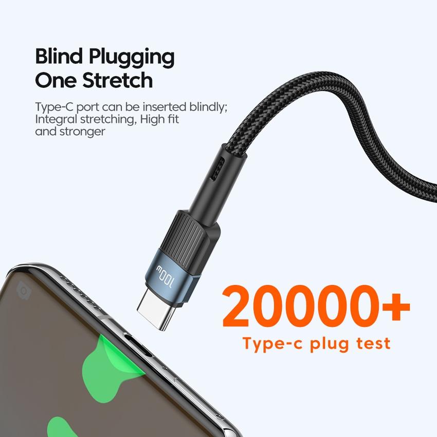 كابل شحن Type-C إلى Type-C بقدرة 100W من ESSAGER كابل شحن Type-C إلى Type-C بقدرة 100W من ESSAGER