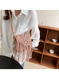 Bohemimi straw style beach bag for women, small shoulder bag with tass Bohemimi straw style beach bag for women, small shoulder bag with tass