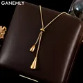 Ganemly 316L Stainless steel water drop necklace necklace for modern women Liga Series 18k Gold -plated jewelry gift Ganemly 316L Stainless steel water drop necklace necklace for modern women Liga Series 18k Gold -plated jewelry gift