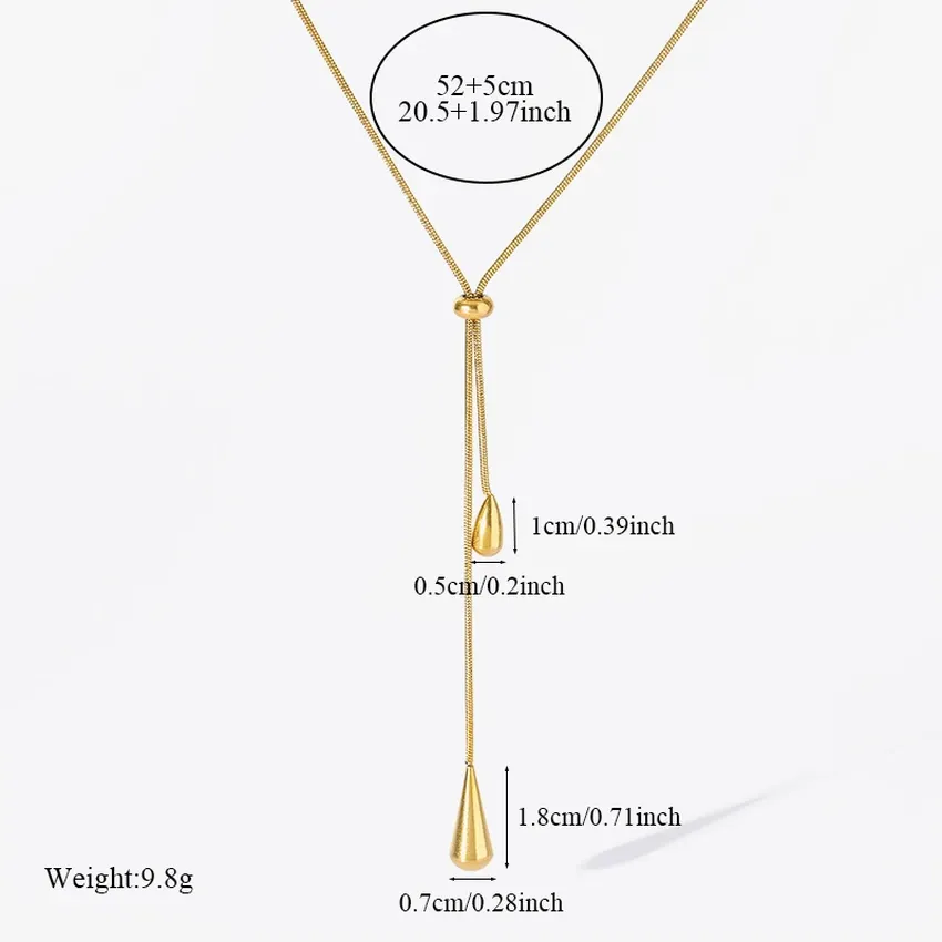 Ganemly 316L Stainless steel water drop necklace necklace for modern women Liga Series 18k Gold -plated jewelry gift Ganemly 316L Stainless steel water drop necklace necklace for modern women Liga Series 18k Gold -plated jewelry gift