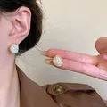 Irregular geometry of the rated metal pearls for women 2024 minimum mode style modern earrings jewelry gift Irregular geometry of the rated metal pearls for women 2024 minimum mode style modern earrings jewelry gift