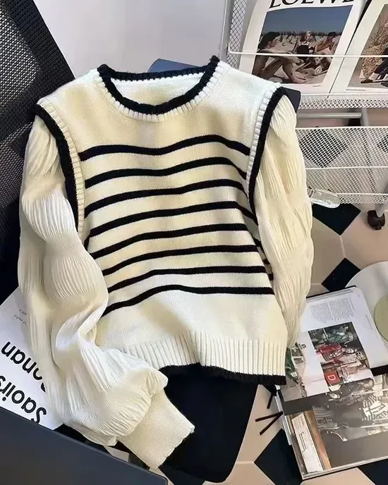 Black and black -style blouses are fake from two pieces, a soft, collar -sleeved, spring and autumn, spring and autumn Black and black -style blouses are fake from two pieces, a soft, collar -sleeved, spring and autumn, spring and autumn