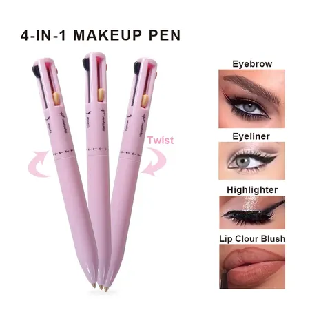 Multi -functional cosmetic pencil, eyebrow pencil, eyebrow pen, lipstick, fluorescent pen, cosmetics, cosmetics, 4 in 1