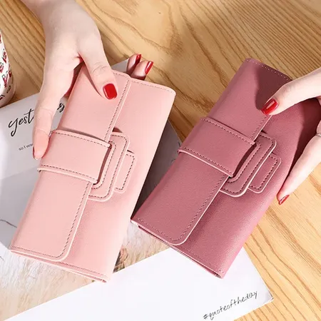 Large leather wallet for women, card holders, coins portfolios, phone claw, credit card holder, luxury ladies bag