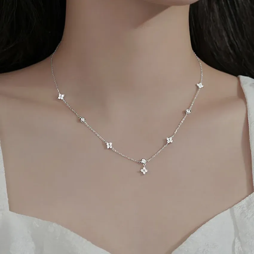 S925 fortunate clover necklace for women, four sheets of suffocated certificate, Silver Silver, Magic, Jewelry Freedom, Wedding gift, necklace S925 fortunate clover necklace for women, four sheets of suffocated certificate, Silver Silver, Magic, Jewelry Freedom, Wedding gift, necklace