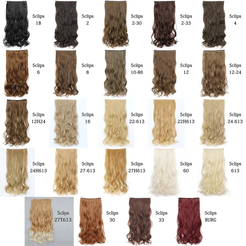 Long hairstyles long wavy 5 clip in the heat -resistant hair connections