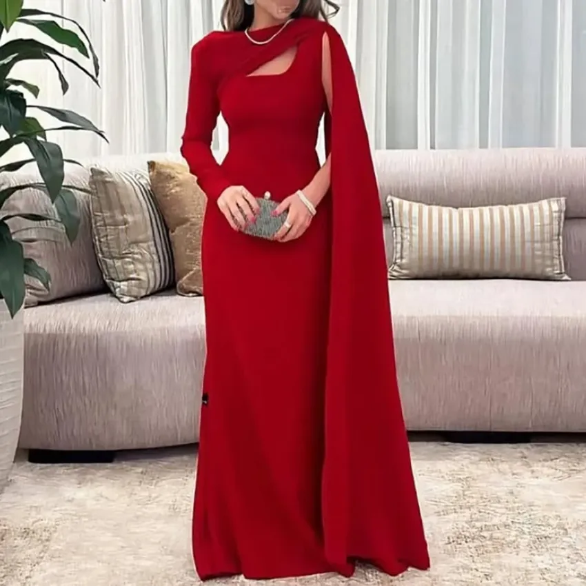 Dressive, exciting, asymmetric concert dress, new evening dress with long sleeves, elegant tape and long sleeves with full length Dressive, exciting, asymmetric concert dress, new evening dress with long sleeves, elegant tape and long sleeves with full length