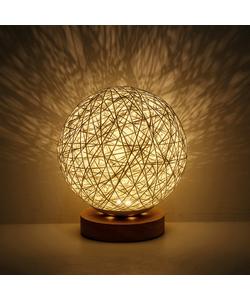 LED القمر الجدول مصباح الخشب الجدول الكرة الخفيفة عكس الضوء الكتان الكرة الروطان عاكس الضوء USB غرفة نوم السرير ليلة الخفيفة ديكور المنزل