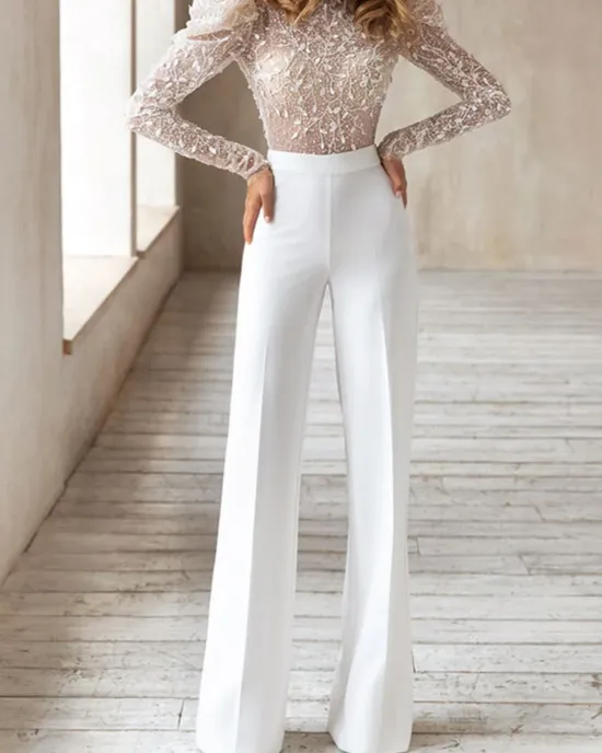 Women's suit of white lace, long -treading, romber trench, official party, elegant clothes, work suit, spring and autumn, autumn Women's suit of white lace, long -treading, romber trench, official party, elegant clothes, work suit, spring and autumn, autumn