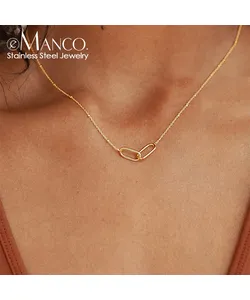 EMANCO hot fashions stainless steel connection Infiniti dual engineering necklace paper grille