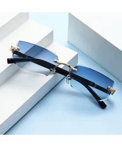 Trend without lip sunglasses for men women Fashion Fashionable rectangle sunglasses retro shades summer travel UV400 glasses