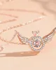 Step cardiac chain with smart angel wings is elegant, light luxury, specialized design and mood gifts