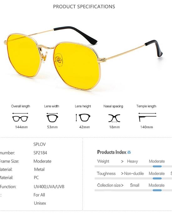 Hexagon Men Women Sunglasses Square Polygon Sun Glasses Brand Designer Retro Shades Metal Frame Eyewear TOP UV400 de sol hombre