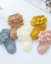 Wholesale Baby Lace Ruffle Socks Newborn Cotton Baby Girls Sock Cute Toddler Socks Princess Style Baby Accessories
