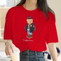 2024 luxury brand T -shirt printed large size bear for women, high -quality, normal, enlarged cotton, character, km, neck 2024 luxury brand T -shirt printed large size bear for women, high -quality, normal, enlarged cotton, character, km, neck