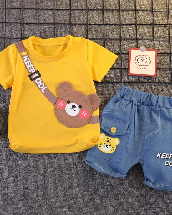 Summer Boys Boys Collection Cartoon Cotton T -t -shirt + pants 2 pieces of suits for children sporty infants unofficial clothes Summer Boys Boys Collection Cartoon Cotton T -t -shirt + pants 2 pieces of suits for children sporty infants unofficial clothes