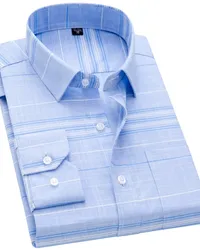 Men's shirts with a new brand with long, classic classic sleeved casual, soft, comfortable with one pocket and lower buttons for young people Camisa Social