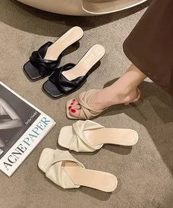 2024 sexy tou indicated high heels. Women's slipper mixture mixed color sliding on summer slices
