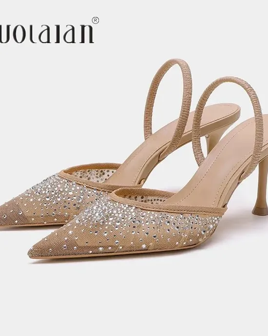 New Summer Women Sands Red Stone Rights High Kaaba Elegant Shoes Slingback and indicated sliding on the shoes of the party lady New Summer Women Sands Red Stone Rights High Kaaba Elegant Shoes Slingback and indicated sliding on the shoes of the party lady