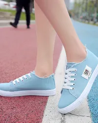 New women's fabric shoes, white spring shoes, sports shoes for students, flat shoes, sneakers