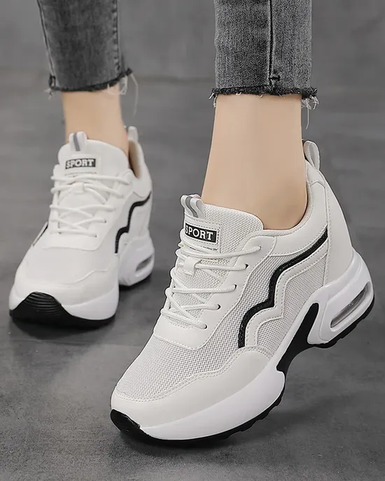 Sports shoes for women, air pad, casual, internal lifting network, breathing, white, sneakers, walking shoes Sports shoes for women, air pad, casual, internal lifting network, breathing, white, sneakers, walking shoes