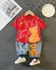 New Summer Baby Girls Clothes Baby Boys Cartoon Cartoon T -shirts 2 Piece/Costume Baby Baby Sports Costume