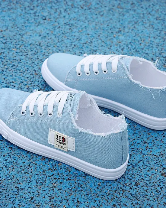 New women's fabric shoes, white spring shoes, sports shoes for students, flat shoes, sneakers