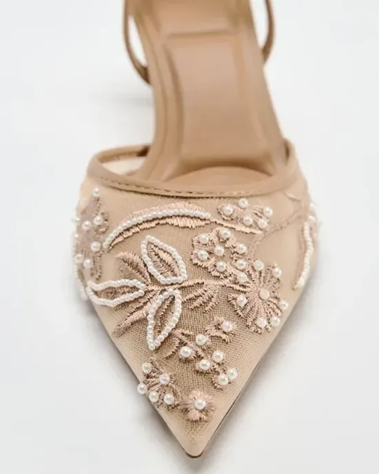 Big Embroidery Network Women Sand are Sexy Trug Series Singback High Heels Summer Elegant Bibli Dress shoe Big Embroidery Network Women Sand are Sexy Trug Series Singback High Heels Summer Elegant Bibli Dress shoe