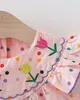 Cotton dress for children, flower embroidery, comfortable, colored, dotted print Cotton dress for children, flower embroidery, comfortable, colored, dotted print