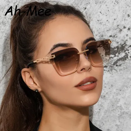 نظارات شمسية بدون إطار للنساء – تصميم عين القط