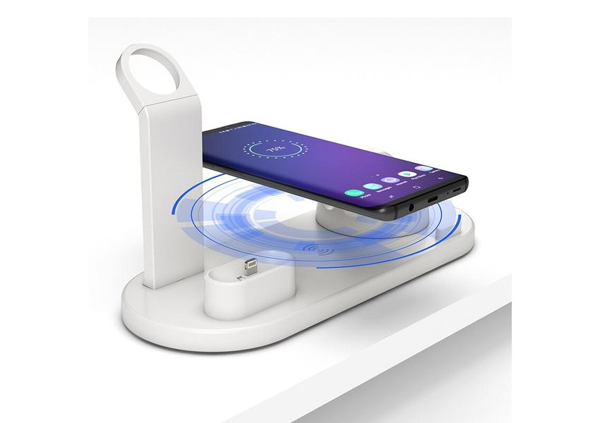 3 في 1 شاحن لاسلكي محطة ساعة الهاتف لهاتف Apple iPhone Xs Max iWatch 6 5 4 3 2 Airpods Pro Fast Charging Type-C Station