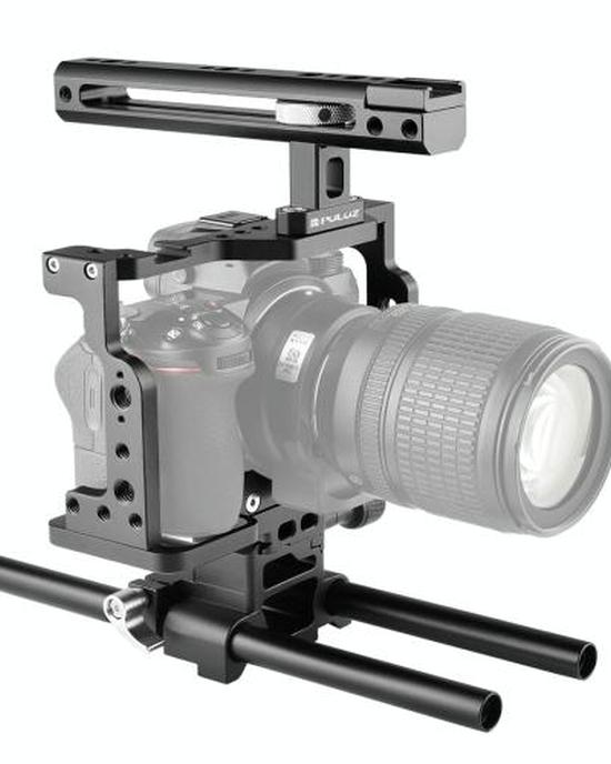 مثبت قفص كاميرا فيديو PULUZ مع مقبض وقضيب سكة لكاميرا Nikon Z6 / Z7 (أسود) مثبت قفص كاميرا فيديو PULUZ مع مقبض وقضيب سكة لكاميرا Nikon Z6 / Z7 (أسود)