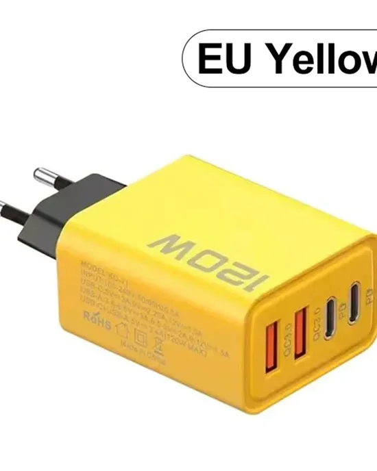 شاحن USB رباعي بمجموع قدرة 120 وات