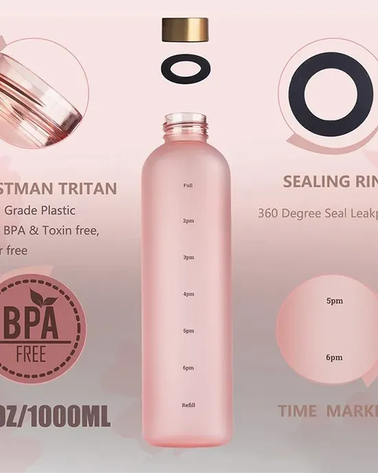 BPA cup free water outdoors sport, frozen water bottle, plastic space, cup with a scale, 1000 ml, large capacity BPA cup free water outdoors sport, frozen water bottle, plastic space, cup with a scale, 1000 ml, large capacity