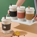 Coffee cups carried with covers, wheat straw, reusable, safe for dishwasher, cup of tea, travel cups, Coffee cups carried with covers, wheat straw, reusable, safe for dishwasher, cup of tea, travel cups,