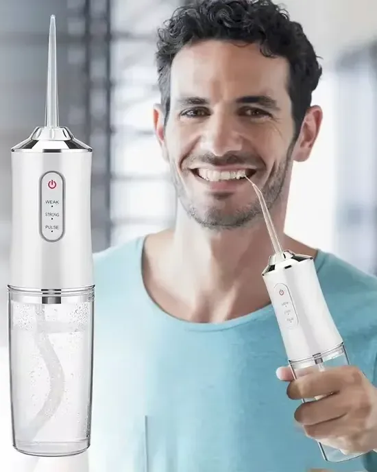 جهاز ري كهربائي ذكي محمول، نفث مياه قابل لإعادة الشحن، منظف أسنان، 4 مستويات، 3 أوضاع جهاز ري كهربائي ذكي محمول، نفث مياه قابل لإعادة الشحن، منظف أسنان، 4 مستويات، 3 أوضاع