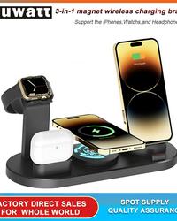 أربعة في محطة شحن واحدة لسلسلة شاحن Apple Watch اللاسلكي ، iPhone 14/13/12/11 ، قاعدة شحن Airpods Pro