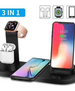 أربعة في محطة شحن واحدة لسلسلة شاحن Apple Watch اللاسلكي ، iPhone 14/13/12/11 ، قاعدة شحن Airpods Pro