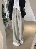 Senior, unofficial, unofficial stem -legged pants for women, loose, lumpy, high waist for slimming long pants along the length of the ground, movement pattern Senior, unofficial, unofficial stem -legged pants for women, loose, lumpy, high waist for slimming long pants along the length of the ground, movement pattern