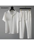 (Shirt + trousers) 2023 Summer Classic Fashion Men Shirt Business Business Fashion Textures Men A set of M-4xl size (Shirt + trousers) 2023 Summer Classic Fashion Men Shirt Business Business Fashion Textures Men A set of M-4xl size