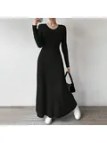 Mia Moussa Women's Dresses for all seasons, office of a waist ventilation lady in design long sleeved lettuce