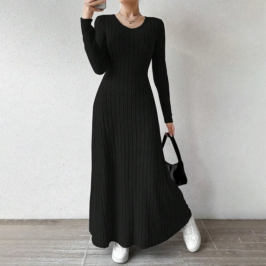 Mia Moussa Women's Dresses for all seasons, office of a waist ventilation lady in design long sleeved lettuce