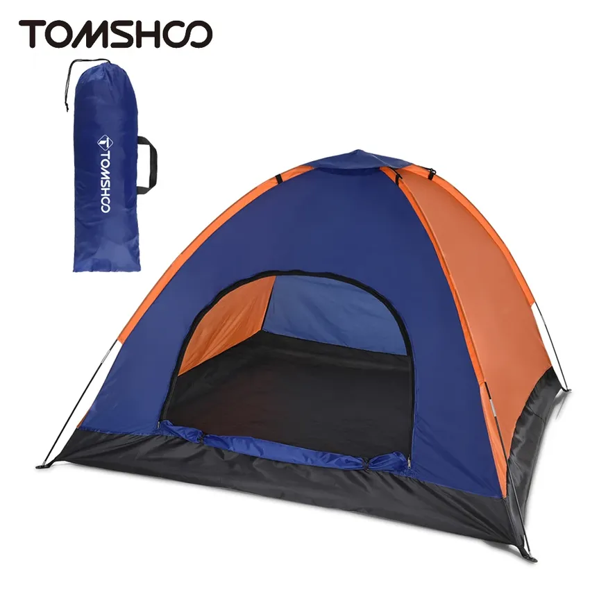 Tomshoo 3-4 people lightweight camping tent in the outdoor back tent with rain flying to the family